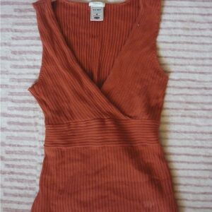 Old Navy Women's Burnt Orange Ribbed Tank Top
